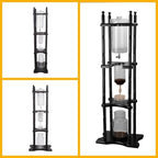 Ice Drip Coffee Maker, 2L/67.63oz(About 25 Cups) Large Capacity Cold Brew Tower for Home, Coffee Shop Glass & Solid Wood Manual Dripper Brewer, Reusable Cold Tea Maker, 11.02*9.65*45.28in Black-Red - Image 4