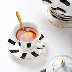 UPKOCH Polka Dot Cup and Saucer Set Ceramic Coffee Cup with Matching Dish European Style Mug for Latte Cappuccino Tea Milk 5.51 X 5.51 X 2.95 in - Image 4