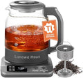 120V Titanium & Glass Electric Tea Kettle, Pro Steam Extraction for All Teas (Green, Black, Oolong), 11 Temp & 10 Strength Levels, 1.2L, 12H Keep Warm, BPA-Free, 1 Infusers by LUNOWAHAUS