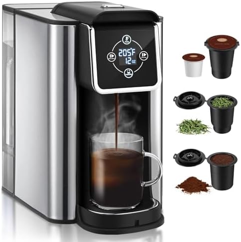 SIFENE 3-in-1 Single Serve Coffee Maker, K-Cup, Ground Coffee & Tea by SiFENE