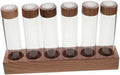 HEALLILY Glass Coffee Bean Display Rack with Wooden Stand, 6 Tubes by HEALLILY