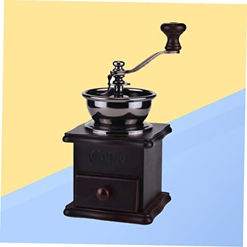 Manual Coffee Bean Hand Grinder Wooden Burr Mill Vintage Style - Image 3