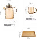 Water Pitcher Glass Cold Kettle high Temperature Resistant Household Set Family with Cold Kettle Juice Pot tie Pot teapot Water Jug(L) - Image 2