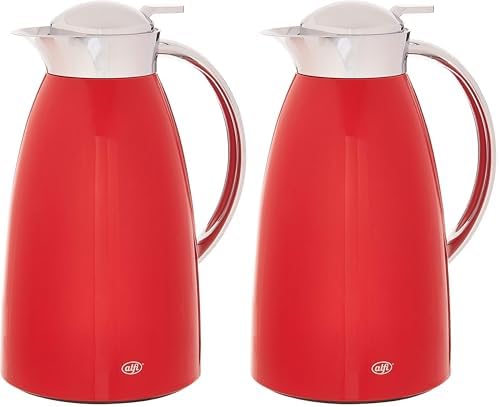 Alfi Gusto 1.0 L Glass Vacuum Lacquered Metal Thermal Dispenser Carafe, Red, One Size (AG1900RD2) (Pack of 2) by Unknown