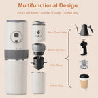 Electric Coffee Grinder and Brewing Combo Portable Coffee Maker Wireless Handbrewed Machine Rechargeable Battery Stainless Steel Cup 350ml Capacity (2566 English Version) - Image 7