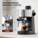 XIXUBX Espresso Machine, 6 Bar Compact with Milk Frother, Stainless Steel - Image 2