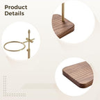 Generic Versatile Adjustable Coffee Filter Stand With Brass Ring, Rotatable Walnut Base, Perfect For Pour Over Brewing - Image 2