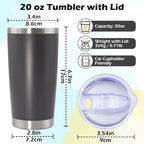 20oz Tumbler Insulated Tumblers Vacuum Coffee Mug with Lid Grey 12Pack - Image 5