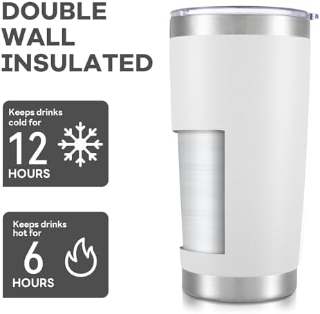 20 oz Tumbler with Lid Stainless Steel Insulated Tumblers Bulk Cups Mug - Image 3