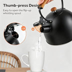 101oz/3.2 Quart Tea Kettle Stovetop, Black or Teal - Image 3
