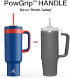 POWCAN 50 oz Tumbler with Handle, 2-in-1 Straw and Sip Lid, Leakproof, Dishwasher Safe, Insulated Stainless Steel Travel Coffee Mug, Keeps Cold for 34 Hours, Fits in Car Cup Holder (Heroic) - Image 3