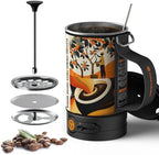 Portable Camping Coffee Maker, Electric French Press, Travel Kettle, 120V by STOKEVOLTAICS