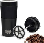 Black Portable French Press Travel Mug & Coffee Maker by LeavittBayCoffee