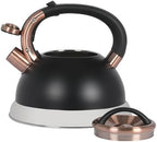 Mr. Coffee Flintshire 2.2 Quart Large Whistling Stainless Steel Tea Kettle, Matte Black with Copper Accent, Stovetop Fast-Boil Tea Pot - Image 4