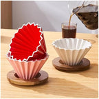 Handmade Reusable 2-4 Cups Ceramic Coffee Dripper Filter Cup For Pour Over(Pink) - Image 5