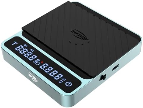 IKAPE Digital Coffee Scale, Premium Aluminium Espresso Scales with Timer, 2kg/0.1g High Precision Rechargeable Drip Espresso Scale with Tare Function, LED Display(Green) by IKAPE
