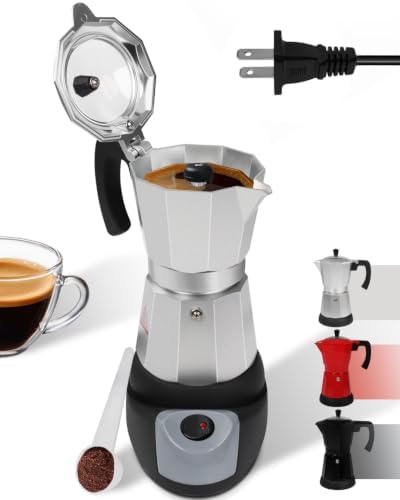 Electric Moka Pot with Detachable Base 6 Cup Espresso Maker by Unknown