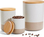 Kitchen Canister Set of 3, Large Ceramic Food Storage Containers with Lids by Hanber