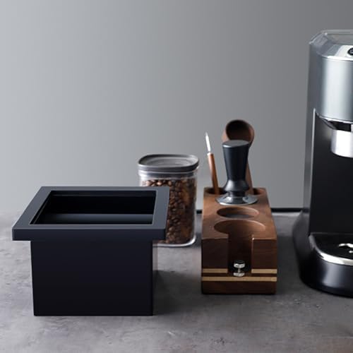 Espresso Knock Box Chute, Stainless Steel Built-in Desktop Coffee Knock Box with Detachable Rubber Rod, Rectangle Bottomless Espresso Knock Box (Black) - Image 7