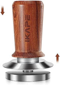 IKAPE 51mm Espresso Coffee Tamper, Spring-loaded Calibrated Tamper with Premium Stainless Steel, Walnut Wooden-Handle Tamper Compatible with All 51mm Espresso Machine Bottomless Portafilter by IKAPE