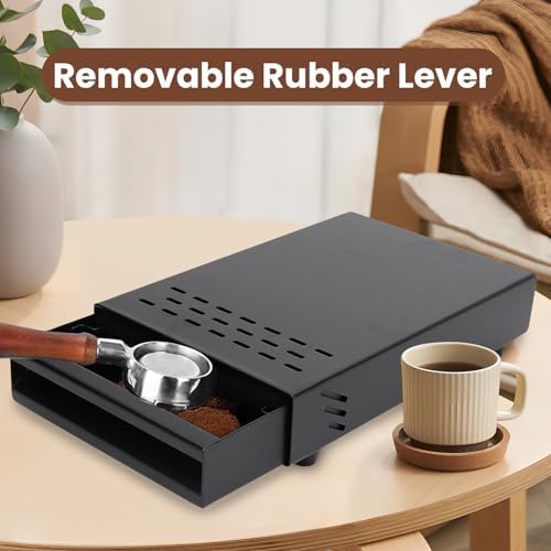 Stainless Steel Knock Box Drawer with Removable Handle, Under Grinder Grounds Bin, Non Slip Base for Coffee Machines - Image 2
