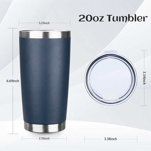 StarSpeed 6 Pack 20oz Stainless Steel Travel Coffee Tumbler,Navy Blue - Image 2