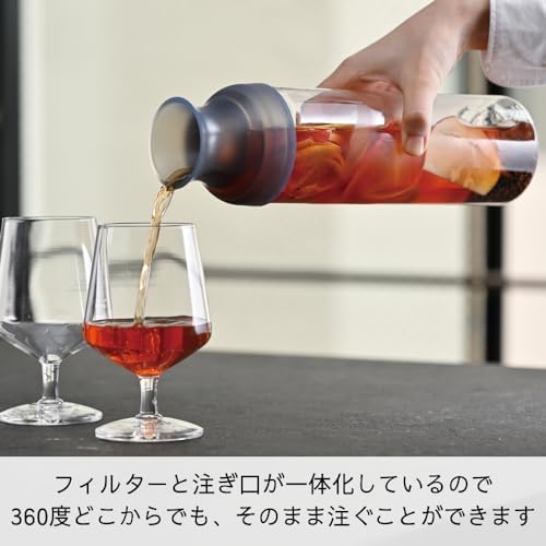 HARIO FIR-100-TGR Filter-In Bottle, Carafe, Practical Capacity, 33.8 fl oz (1,000 ml), Gray, Cold Brew Tea, Made in Japan - Image 2