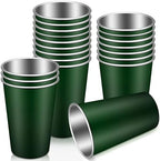 Mimorou 20 Pack 16 oz Stainless Steel Cups Metal Cup, Dark Green by Mimorou