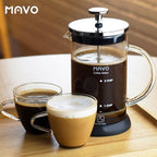 French Press Coffee Maker Stainless Steel Cold Brew Heat Resistant Glass Coffee & Tea Maker with 2 Filter (1000ml/34oz) - Image 2
