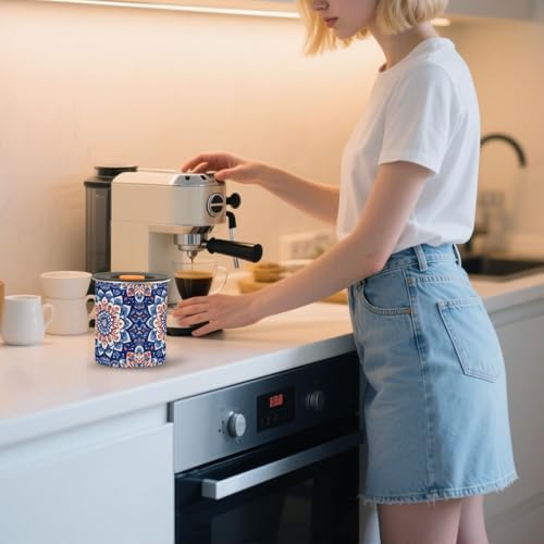 Stainless Steel Coffee Storage Containers with Airtight Lid, Hippy Boho Mandala Flower 17oz Food Storage Container Kitchen Canister for Tea, Coffee Beans, Ground, Sugar Storage - Image 7