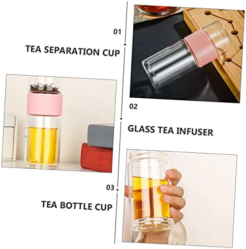 Zerodeko Double Wall Tea Water Bottle Strainer Leakproof Heat-resistant Tea Cup for - Image 4