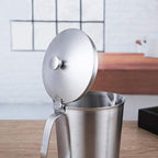 Milk Measuring Frothing Pitcher Jug Cup with Lid Stainless Steel Coffee Espresso Steaming Pitchers Cup Chocolate Candy Butter Cheese Melting 700ml(Size:10.5 * 8.8 * 14cm) (As Shown 9 * 7.5 * 13cm) - Image 6