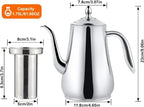 SANQIAHOME Stainless Steel Teapot with Infuser Silver 58Oz - Image 3