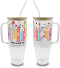 Sip-Sip Hooray! Too Many Books 40oz Glass Tumbler with Lid and Straw by Sip-SipHooray