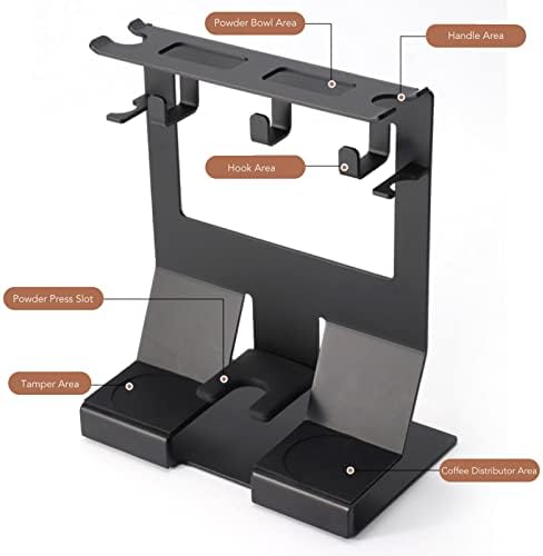 Espresso Tamper Station, 9.1X5.8X11.5in Iron Coffee Tools Holder with Anti Slip Silicone Mat, Hammer Hanger Storage Rack for Home, Kitchen, Coffee Shop, Office (for 51 54mm Coffee Handles) - Image 4
