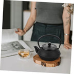 Small Cast Iron Teapot 0.3l Black, Vintage Iron Tea Pot with Infuser Xmas - Image 4