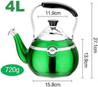 Whistling Tea Kettle, Food Grade Stainless Steel Tea kettle for Stove Top with Ergonomic Handle for Gas, Induction, Electric Stove Tops(9,4L) - Image 6