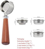 58mm Bottomless Portafilter，Compatible For Gaggia，Baby Classic With 1/2/4 Cup Basket Espresso Machine Barista Accessory(A1 rosewood) - Image 2