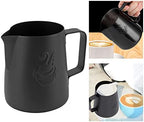 420ml 304 Stainless Steel Milk Frothing Pitcher with Handle, Frother Cup with Eagle Beak Spout, Latte Cup for Milk Coffee Tea (Black) - Image 4