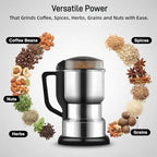 Coffee Grinder Electric, 400W Spice Grinder for Fine Powder, 14oz Large-Capacity Beans Herb Grinders with 304 Stainless Steel Blades, Grain Mills for Home Use - Image 3