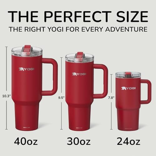 YOGI 30oz Tumbler with Straw - Crimson - Image 6