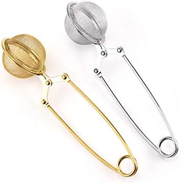 Tea strainer Gold Mesh Tea Infuser Stainless Steel Sphere Mesh Tea Strainer Coffee Herb Spice Filter Diffuser Handle Tea Ball Match Tea Bags (Color : Light Green) - Image 4