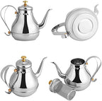 Fdit Tea Kettle, Stainless Steel, 1.2L, Gooseneck Spout, with Tea Filter, Silver, for Coffee and Tea - Image 4
