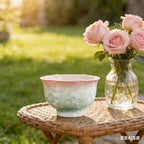 Ceramic Tea/Coffee Cup Set - Retro Crystal Glaze Espresso Cups, 3 oz, Hand-Painted, Suitable for Afternoon Tea or Coffee, Unisex Birthday Gift, Pink and Green Gradient(Gradient Stemmed Glass) - Image 2