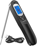 KouRy Digital Instant Read Meat Thermometer for Kitchen, Food Cooking, Grill, BBQ, Smoker, Candy, Home Brewing, Coffee, and Oil Deep Frying (Black) by Unknown