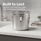 Food Storage Containers w/Lids, Stainless Steel Airtight Canister - Image 3