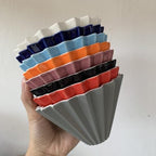 Ceramic Origami Filter Cup Pour over Fine Porcelain Coffee Dripper Set for Home Café Restaurant Camping,15.8 Oz(three-piece set blue) - Image 5