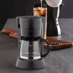 AronClix Drip Coffee Maker 600W Stainless Steel Compact with Reusable Filter Hot Plate (Black) - Image 7