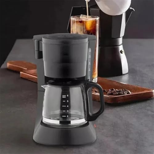 AronClix Drip Coffee Maker 600W Stainless Steel Compact with Reusable Filter Hot Plate (Black) - Image 7