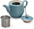 Ceramic Teapot with Infuser for Tea Coffee Milk as Gift Sky Blue by Amoysanli